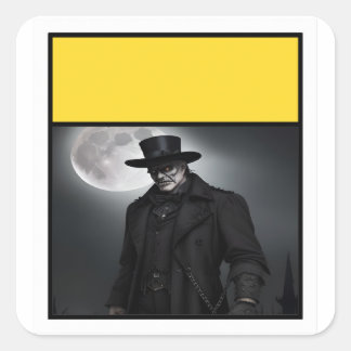 Gothic Gentleman unter Vollmondsticker Quadratischer Aufkleber