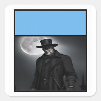 Gothic Gentleman unter Vollmondsticker Quadratischer Aufkleber