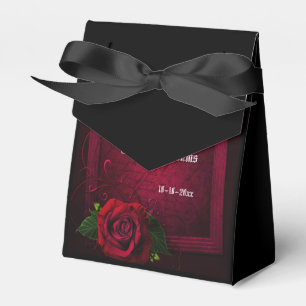 Gothic Gerahmt Letter & Rote Rose Geschenkschachtel