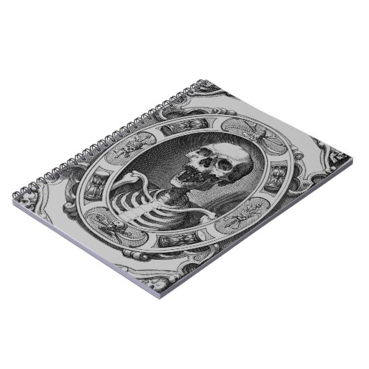 Gothic Gerahmt Skeleton Line Zeichnend Notizblock (Linke Seite)
