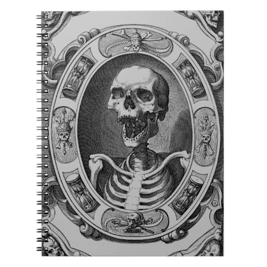 Gothic Gerahmt Skeleton Line Zeichnend Notizblock (Vorderseite)