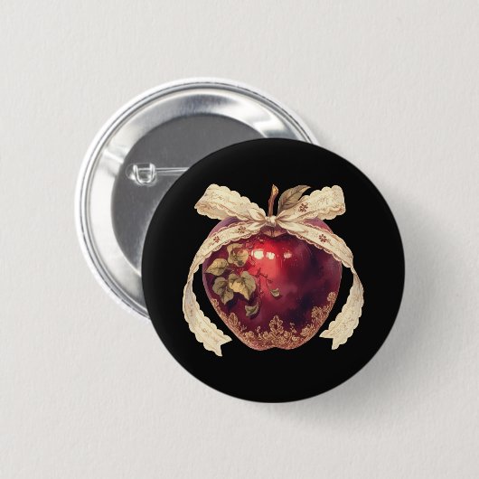 Gothic Giftapfel Dark Romance Halloween Button (Vorne & Hinten)