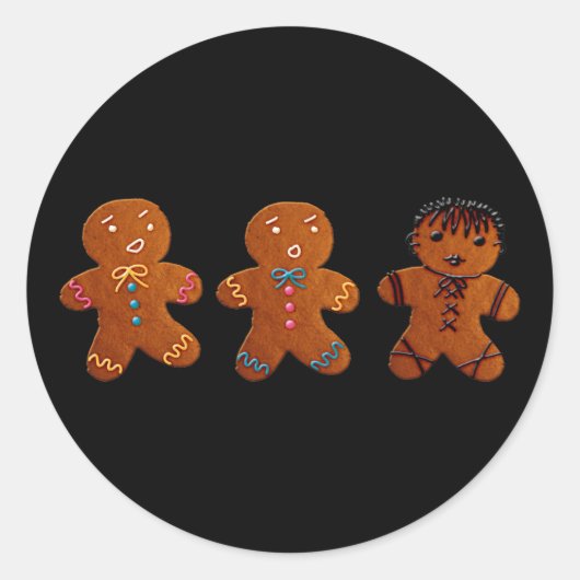 Gothic Gingerbread Man Runder Aufkleber (Vorderseite)