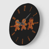 Gothic Gingerbread Men Große Wanduhr (Winkel)