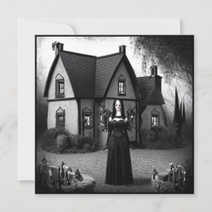 Gothic Girl and Spuk House Halloween Einladung