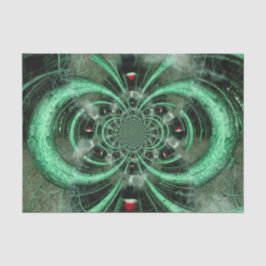 Gothic Girl Black Green Forest Abstrakt Surreal Seidenpapier