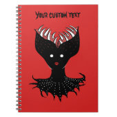 Gothic Girl-Figur mit Zähne-Text Notizblock (Vorderseite)