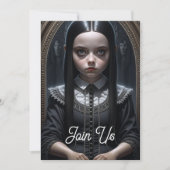 Gothic Girl Halloween-Party Einladung (Vorderseite)