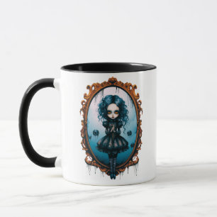 Gothic Girl in Viktorianisch Mirror Halloween Tass Tasse
