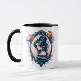 Gothic Girl in Viktorianisch Mirror Halloween Tasse