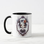 Gothic Girl in Viktorianisch Mirror Halloween Tasse (Links)