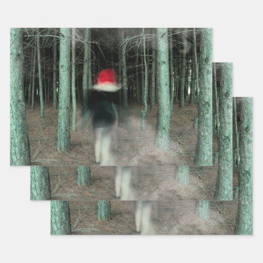 Gothic Girl Modern Black Red Forest Geschenkpapier Set (Set)