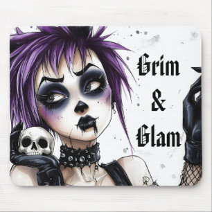 Gothic Girl Portrait - Grim & Glam Mousepad