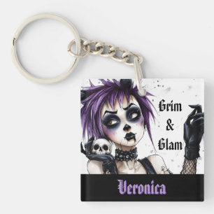 Gothic Girl Portrait - Grim & Glam Schlüsselanhänger