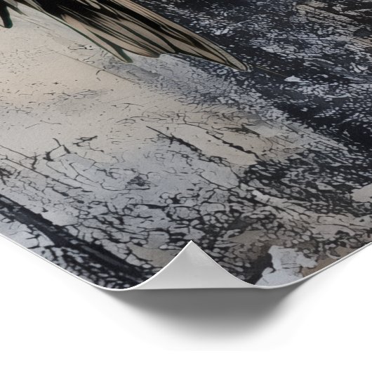 Gothic Girl Raven Rote Rose Poster (Ecke)