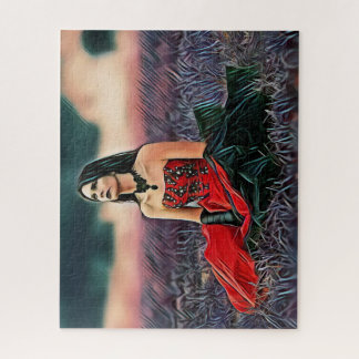 Gothic Girl Sitzen Romantische Frau individuell an Puzzle