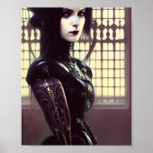 Gothic Girl Steampunk Verschiedene farbige Augen Poster (Vorne)