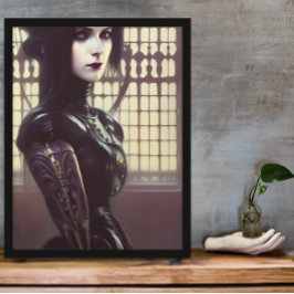 Gothic Girl Steampunk Verschiedene farbige Augen Poster