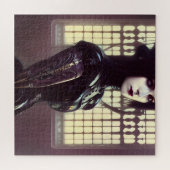 Gothic Girl Steampunk Verschiedene farbige Augen Puzzle (Horizontal)