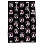 Gothic Girl Viktorianisch Mirror Black Halloween Mittlere Geschenktüte (Rückseite)