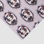 Gothic Girl Viktorianisch Mirror Grau Halloween Seidenpapier (Detail)