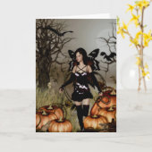 Gothic Girls Autumn Harvest greeting card Karte (Gelbe Blume)
