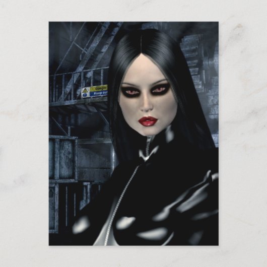Gothic Girls Cyber Vamp Postkarte (Vorderseite)