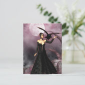 Gothic Girls Red Hexe Fantasie Postcard Postkarte (Stehend Vorderseite)