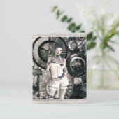 Gothic Girls Steampunk im Herzen Postkarte (Stehend Vorderseite)
