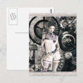 Gothic Girls Steampunk im Herzen Postkarte (Vorne/Hinten)