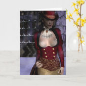 Gothic Girls Victorian Winter greeting card Karte (Gelbe Blume)