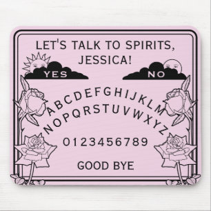Gothic Girly Pastel Pink Spirit Board Floral Mousepad