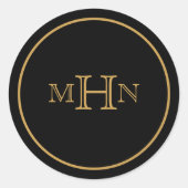 Gothic Glam | Aufkleber | Monogramm | Schwarz (Vorderseite)