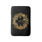 Gothic Glam | Bath Mat | Gold Skull Monogram Badematte (Vorderseite Vertikal)