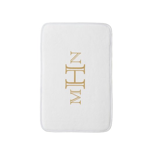 Gothic Glam | Bath Mat | Monogramm | weiß Badematte (Vorderseite Vertikal)