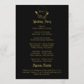Gothic Glam Black Gold Hochzeitsprogramm Programm (Rückseite)