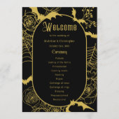 Gothic Glam Black Gold Hochzeitsprogramm Programm (Vorderseite)