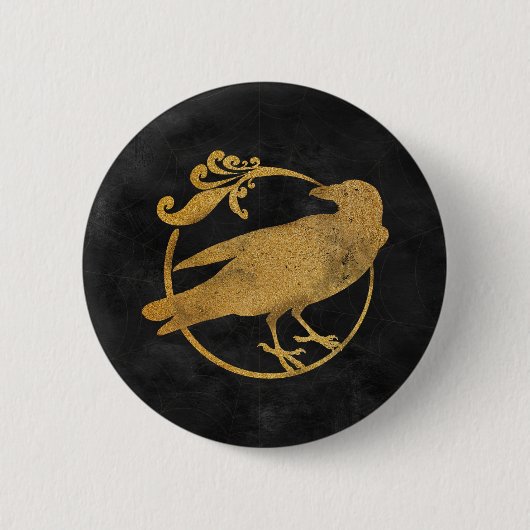 Gothic Glam | Button | Raven | Schwarz (Vorderseite)
