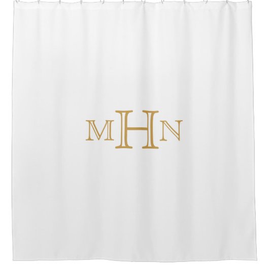 Gothic Glam | Duschvorhang | Monogramm | weiß (Vorderseite)