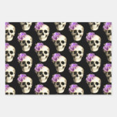 Gothic Glam Floral Skull Geschenkpapier Set (Vorderseite)