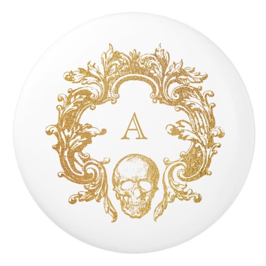 Gothic Glam | KERAMIK | weiß Keramikknauf (Vorderseite)