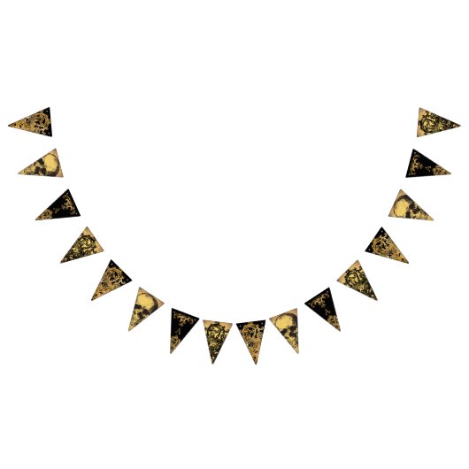 Gothic Glam | Monogram Bunting Flags | Schwarz Wimpelkette (Alle)