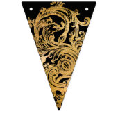 Gothic Glam | Monogram Bunting Flags | Schwarz Wimpelkette (Erste Fahne)
