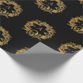 Gothic Glam Monogram Skull | Geschenkpapier (Ecke)