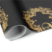 Gothic Glam Monogram Skull | Geschenkpapier (Rolleneckpunkt)