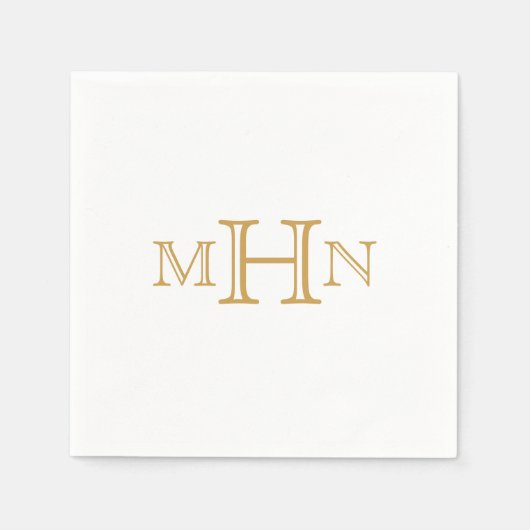 Gothic Glam | Paper Napkins | Gold Monogram Serviette (Vorderseite)