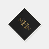 Gothic Glam | Paper Napkins | Gold Monogram Serviette (Ecke)