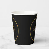 Gothic Glam | Papier-Cup | Monogramm | Schwarz Pappbecher (Links)