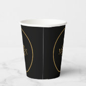 Gothic Glam | Papier-Cup | Monogramm | Schwarz Pappbecher (Rechts)