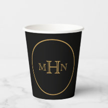 Gothic Glam | Papier-Cup | Monogramm | Schwarz